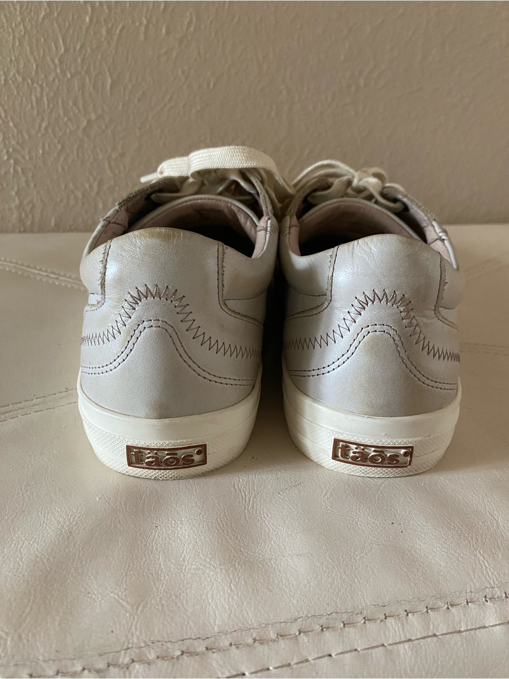Taos Leather Sneakers Plim Soul Lux Oyster Gray Taupe Neutral Size 9.5 - Picture 9 of 13